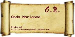Onda Marianna névjegykártya